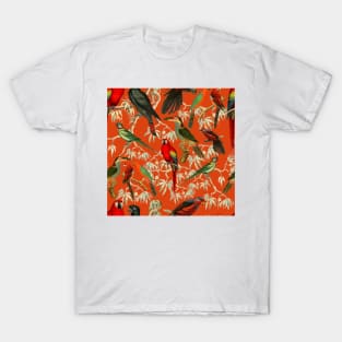 Tropical birds - Orange T-Shirt